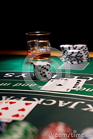 Casino Black Jack table Editorial Stock Photo