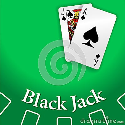 Casino BlackJack Table playing cards Vector Illustration
