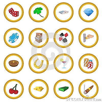 Casino cartoon icon circle Vector Illustration