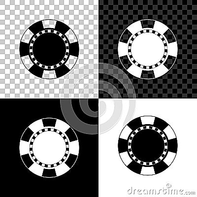 Casino chip icon isolated on black, white and transparent background. Vector Vector Illustration
