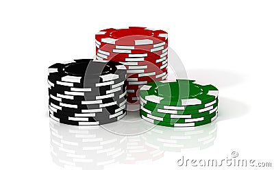 Casino chip`s stack. 3D Illustration Stock Photo