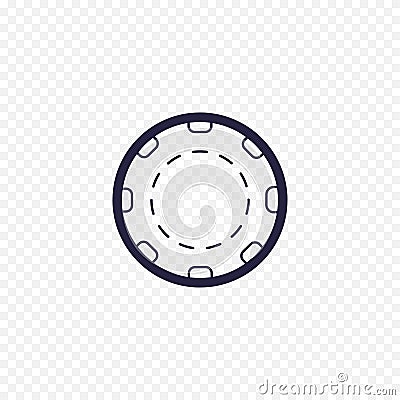 Casino chip simple line icon. Vector Illustration