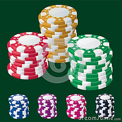 Casino chip stacks Vector Illustration