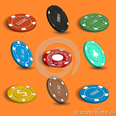 Casino chip, vector illustration. Vector Illustration