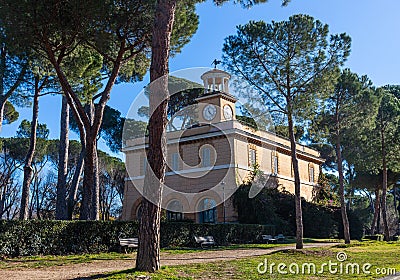 Casino dell`Orologio building in Villa Borghese Park in Rome, Italy Stock Photo