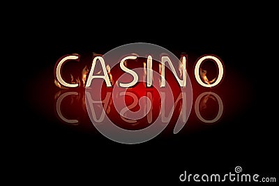 Casino fire text on a dark background Stock Photo