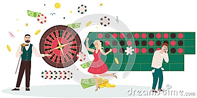 Casino Flat Background Vector Illustration