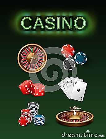 Casino gambling attributes Vector Illustration