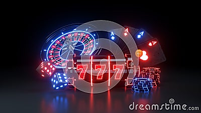 Casino Gambling Concept - 3D Illustration Stock Photo