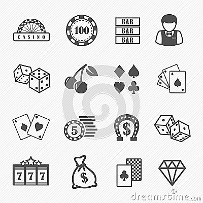 Casino and gambling icons set Vector Illustration