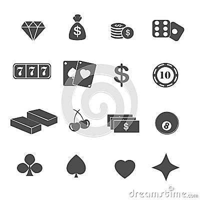 Casino and gambling icons set Stock Photo