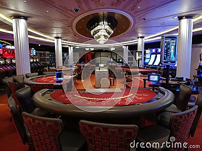 Casino gambling modern blackjack Roulette Editorial Stock Photo