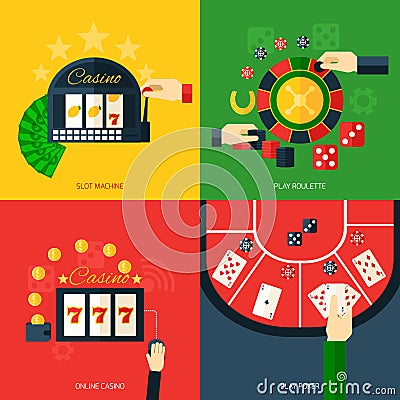 Casino Icon Flat Vector Illustration