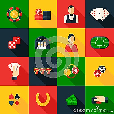 Casino Icon Flat Vector Illustration