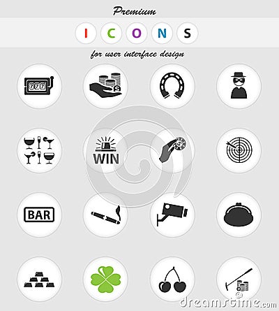 Casino icon set Vector Illustration