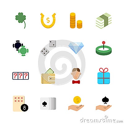 Casino icon set Vector Illustration