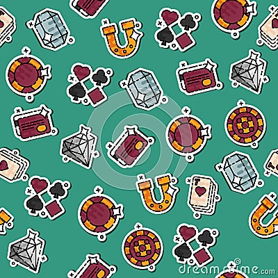 Casino icons pattern Vector Illustration