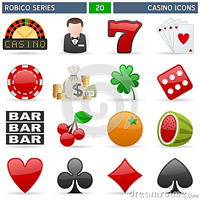 Casino Icons - Robico Series Vector Illustration