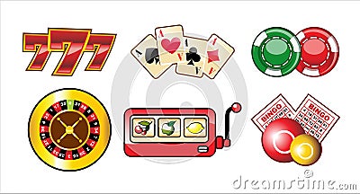 Casino icons set Vector Illustration