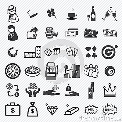 Casino icons set Vector Illustration