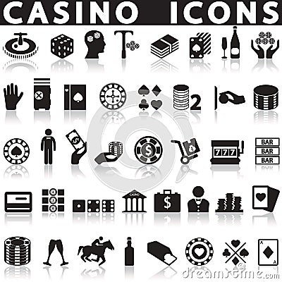 Casino icons set. Vector Illustration