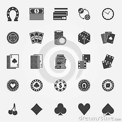 Casino icons vector set Vector Illustration