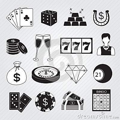 Casino Icons Vector Set Vector Illustration