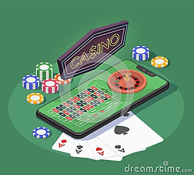 Casino Isometric Composition Vector Illustration