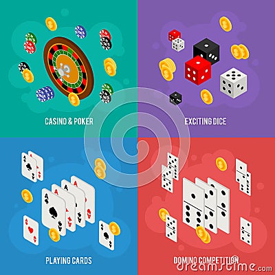 Casino isometric design concept of gambling templates Vector Illustration