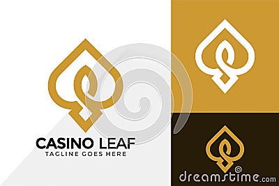 Casino Leaf Logo Design, Brand Identity Logos Designs Vector Illustration Template Vector Illustration