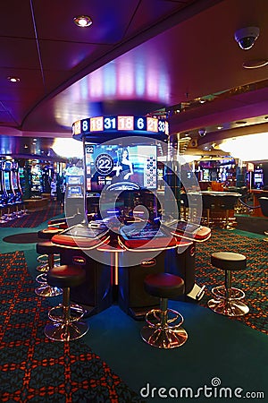 Casino lounge with slot machines Editorial Stock Photo