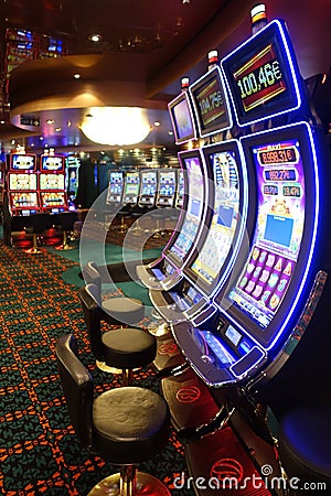 Casino lounge with slot machines Editorial Stock Photo