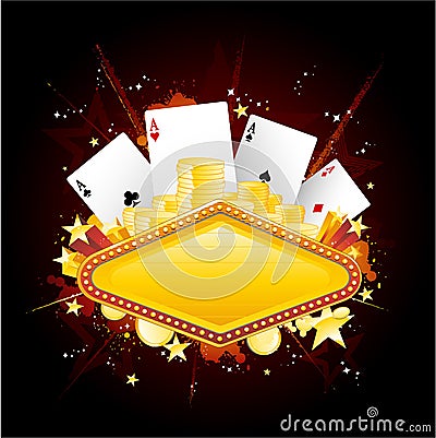 Casino neon sign Vector Illustration