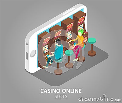 Casino online mobile slots vector illustration Vector Illustration