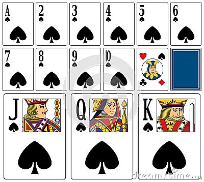 Casino Playing Cards - Spades Vector Illustration