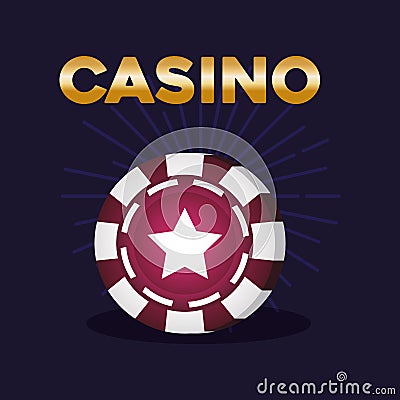 Casino poker gaming chip symbol Vector Illustration