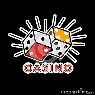 Casino poker logo template. Gambling game dice Vector Illustration