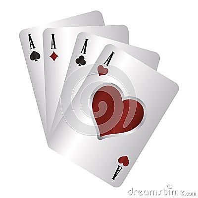 casino poker suits card aces Cartoon Illustration