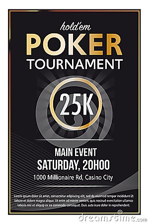 Casino Poker Tournament poster design Vector Illustration