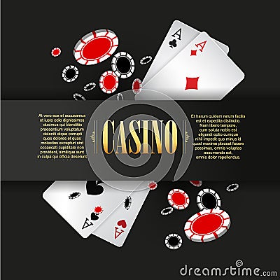 Casino poster or banner background or flyer template. Vector Illustration
