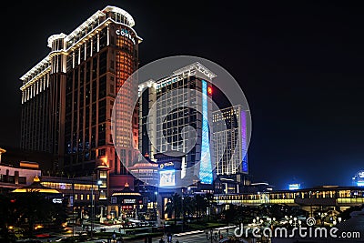Casino resorts in cotai strip macao macau china at night Editorial Stock Photo