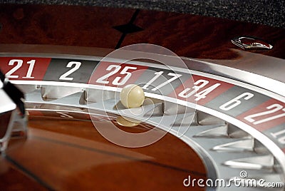 Casino Roulette and Ball Stock Photo