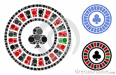 Casino Roulette Mosaic Icon of Circle Dots Stock Photo