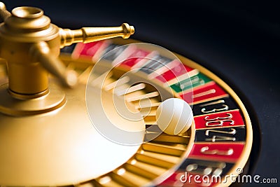 casino roulette wheel with the ball on number 36 Stock Photo