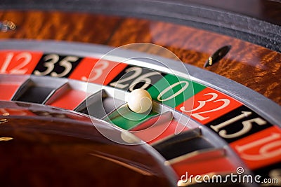 Casino roulette, zero wins Stock Photo