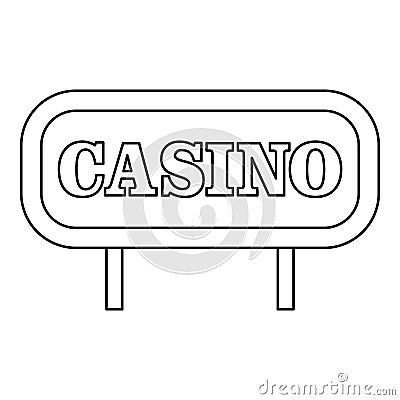 Casino signboard icon, outline style Vector Illustration