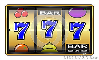 Gambling illustration 777. Slot machine Stock Photo