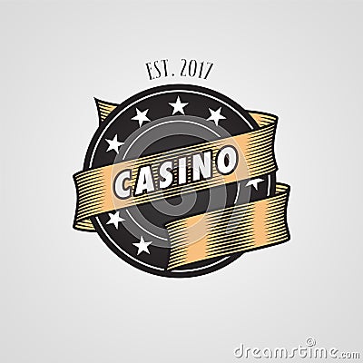 Casino template vector logo with casino chip Vector Illustration