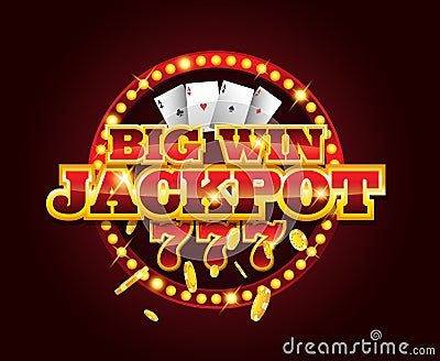 Casino vector golden slots machine with 777 numbers Vector Illustration