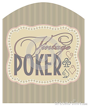 Casino vintage poker label Vector Illustration